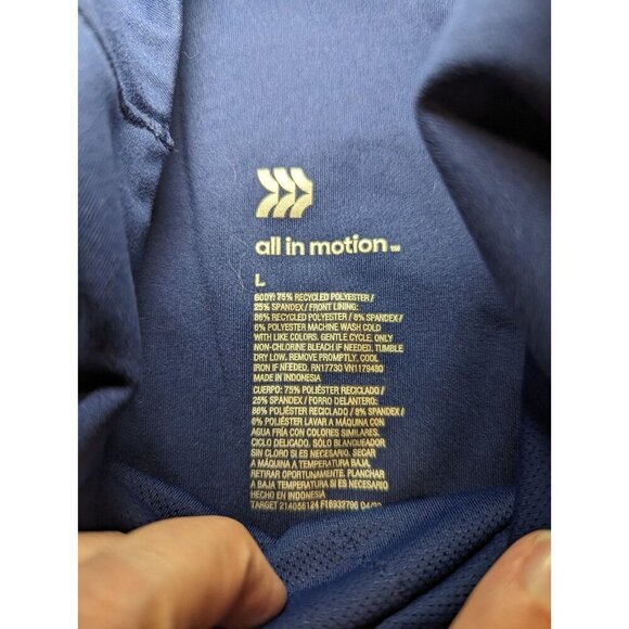 All in Motion Indigo Medium Support Muscle Cropped Sports Bra Women's Size Large - Picture 4 of 8